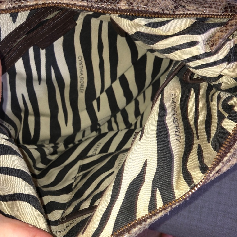 NWOT Cynthia Rowley Python Snakeskin Leather Large Shoulder Bag Purse - Picture 16 of 16